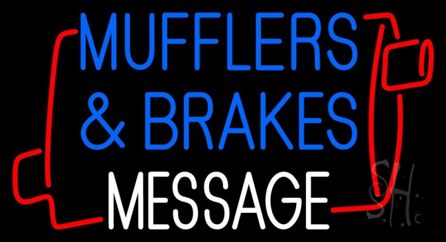Custom Discount Mufflers And Brakes With Phone Number 1 Neon Sign