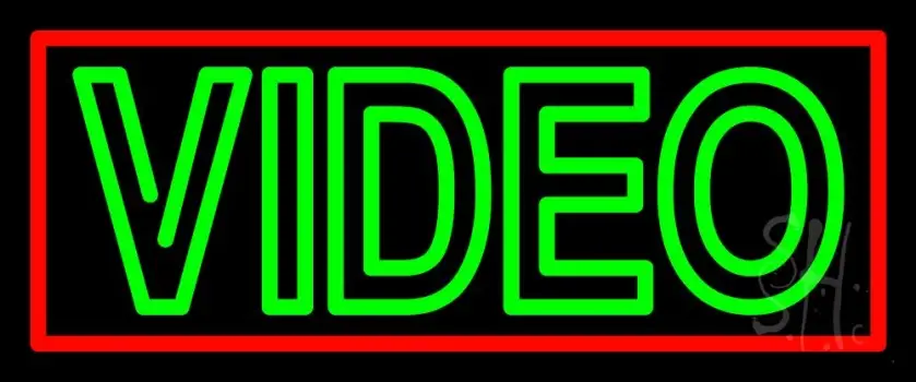 Double Stroke Green Video Neon Sign