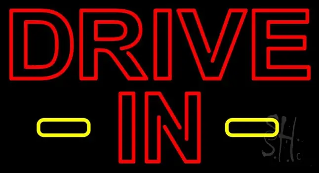 Drive In Red Neon Sign