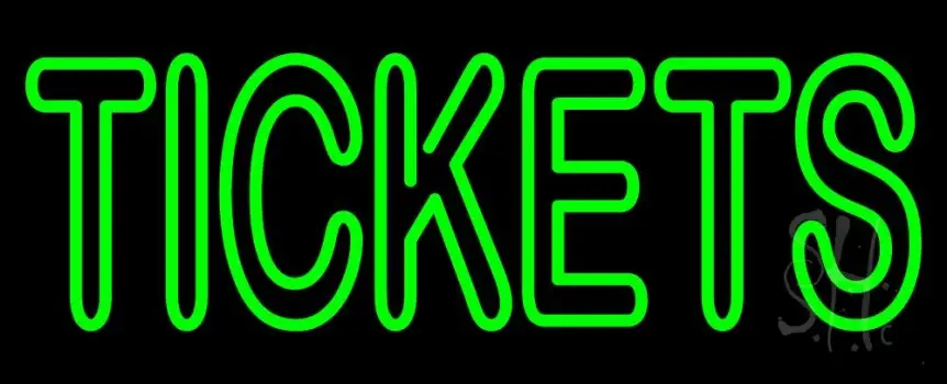 Green Double Stroke Tickets Neon Sign