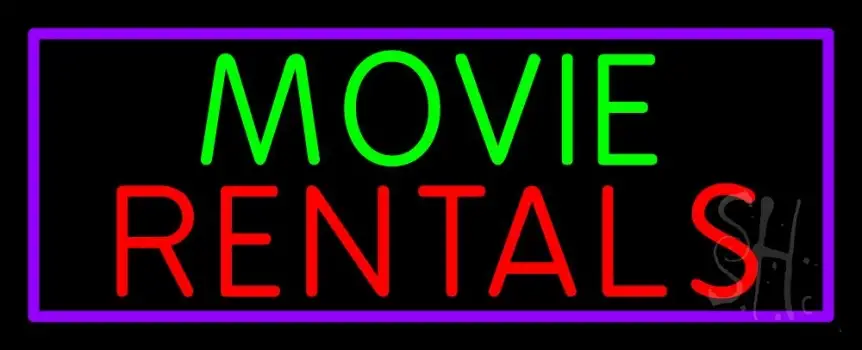 Green Movie Red Rentals Neon Sign