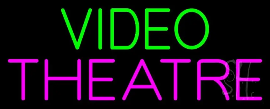 Green Video Pink Theatre Neon Sign