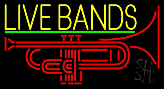Live Bands Block 2 Neon Sign