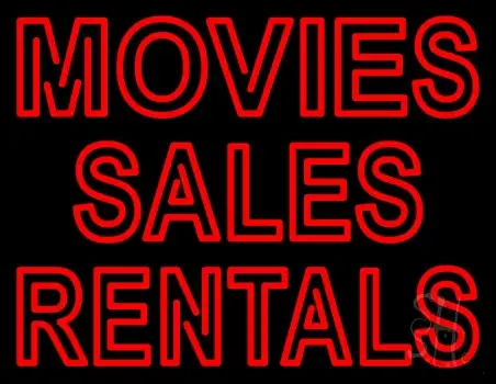 Movies Sales Rentals Neon Sign