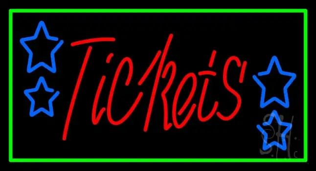 Pink Tickets With Border Neon Sign