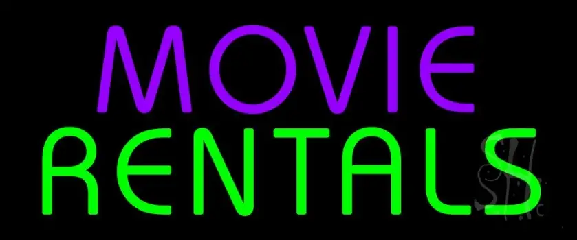 Purple Movie Green Rentals Neon Sign