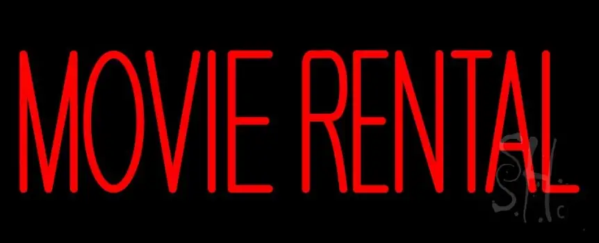 Red Movie Rentals Neon Sign