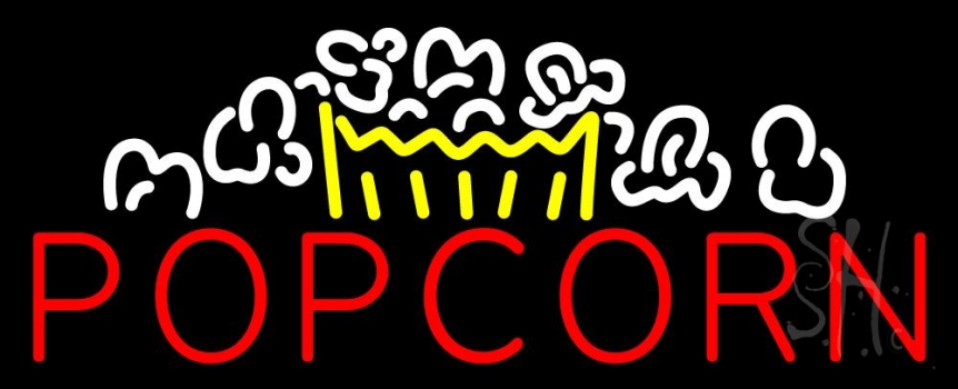 Red Popcorn Logo Neon Sign
