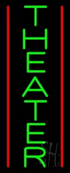 Vertical Green Theater Neon Sign