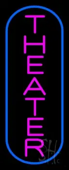 Vertical Pink Theater Neon Sign
