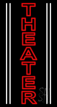 Vertical Red Theater Neon Sign