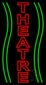 Vertical Red Theatre Neon Sign