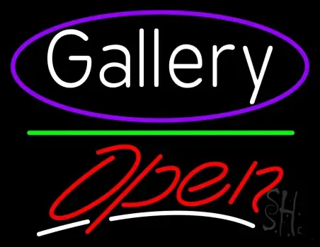 White Gallery With Open 3 Neon Sign