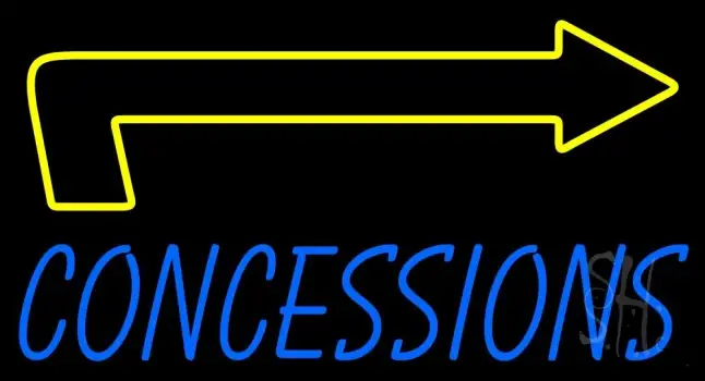 Blue Concessions With Arrow Neon Sign