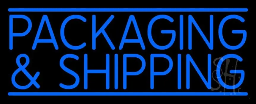 Blue Packaging And Shipping Neon Sign