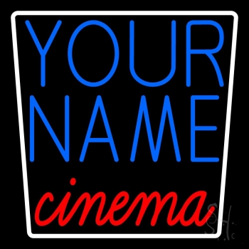 Custom Red Cinema With White Border Neon Sign