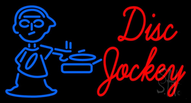 Dj Red Disc Jockey Neon Sign