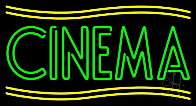 Double Stroke Green Cinema Neon Sign