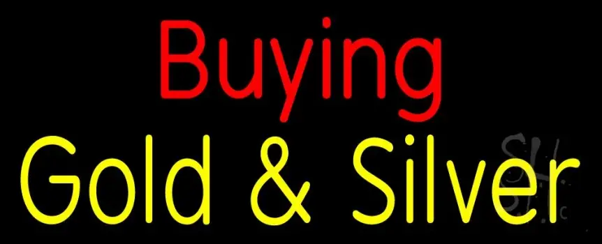 Red Buying Yellow Gold And Silver Block Neon Sign