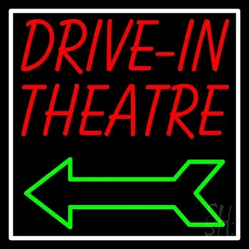 Red Drive In Theatre With Border Neon Sign