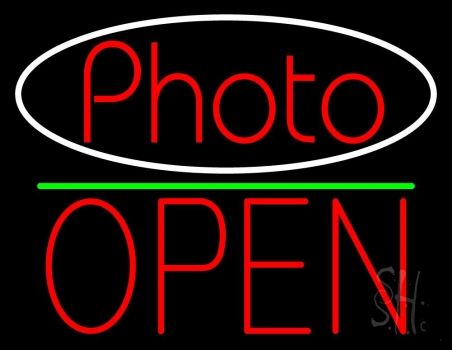 Red Photo With Open 1 Neon Sign