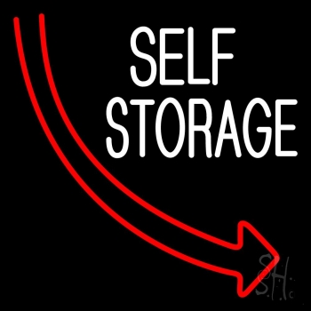 Self Storage Block Arrow Neon Sign