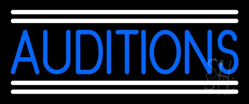 Blue Auditions Line Neon Sign