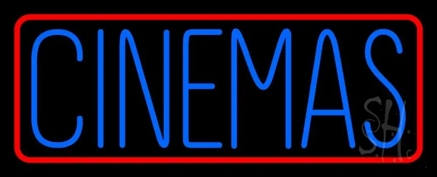 Cinemas With Border Neon Sign