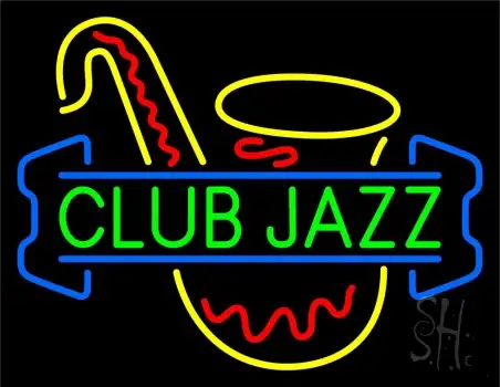 Green Club Jazz Block With Saxophone Neon Sign