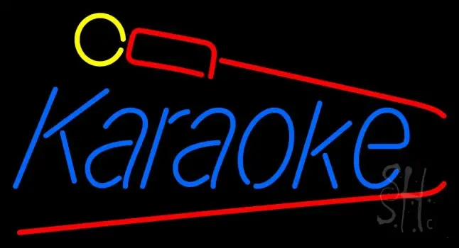 Karaoke And Microphone Neon Sign