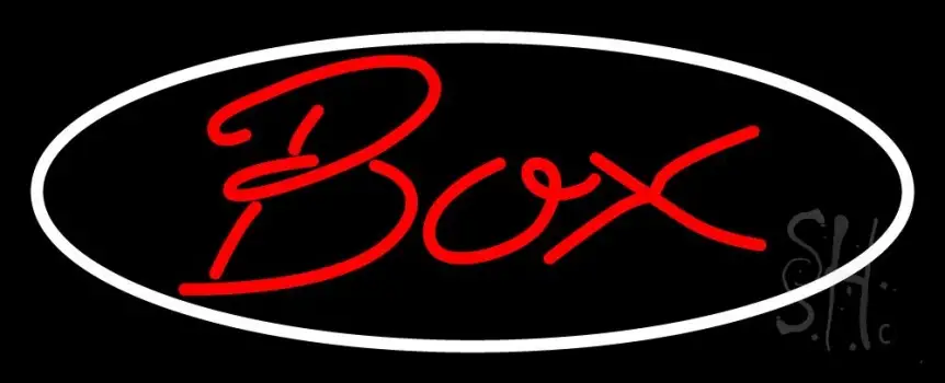 Red Box With Oval Neon Sign