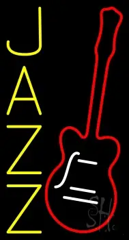 Vertical Jazz With Guitar Neon Sign