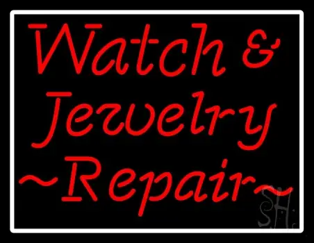 Watch And Jewelry Repair Red Neon Sign