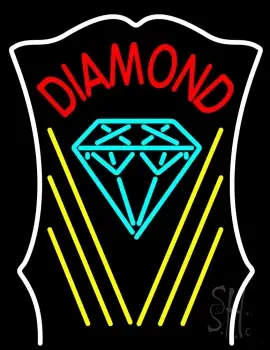 Diamond With White Border Neon Sign