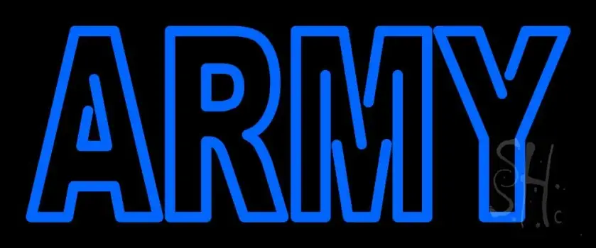 Blue Army Neon Sign