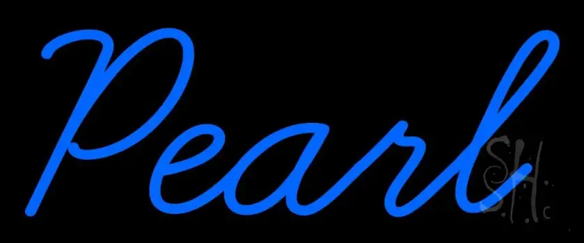 Blue Pearl Cursive Neon Sign