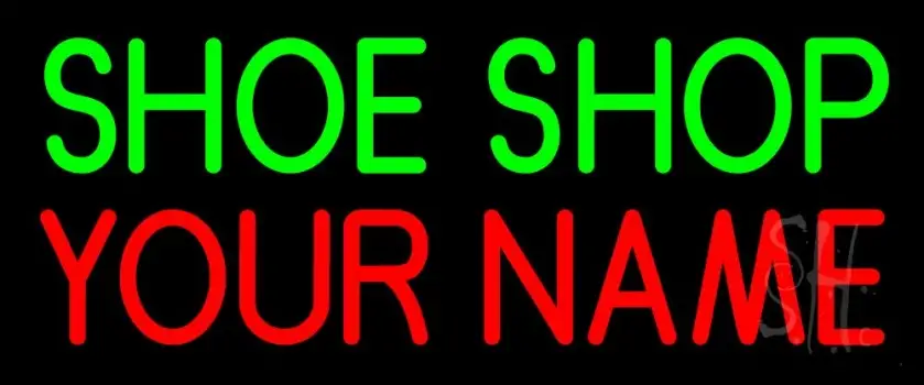 Custom Green Shoe Shop Block Neon Sign