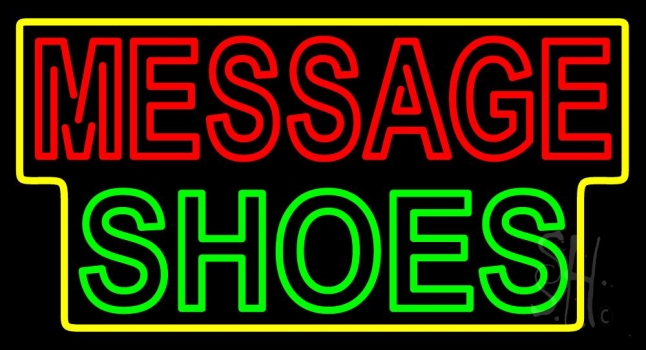 Custom Green Shoes With Yellow Border Neon Sign
