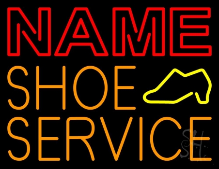 Custom Orange Shoe Service Neon Sign