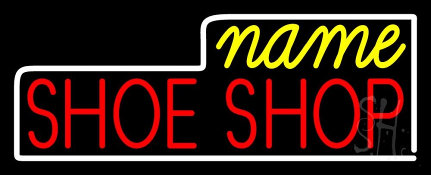 Custom Shoe Shop With Border Neon Sign
