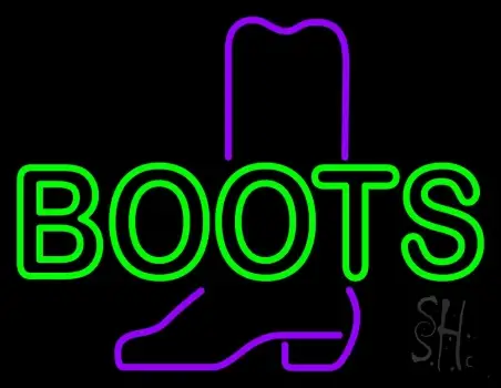 Green Boots Neon Sign