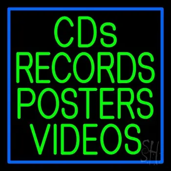 Green Cds Records Posters Video Neon Sign