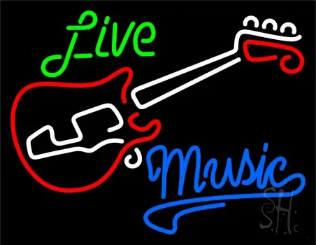 Live Green Music Blue 1 Neon Sign