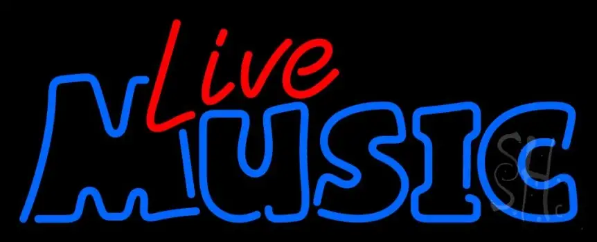 Live Music Blue 1 Neon Sign