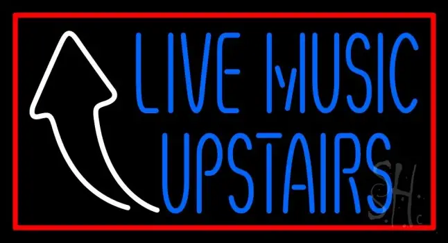 Live Music Upstairs Neon Sign