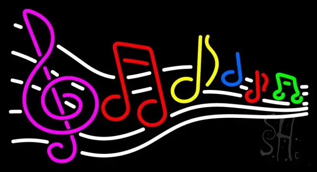 Music Notes 1 Neon Sign