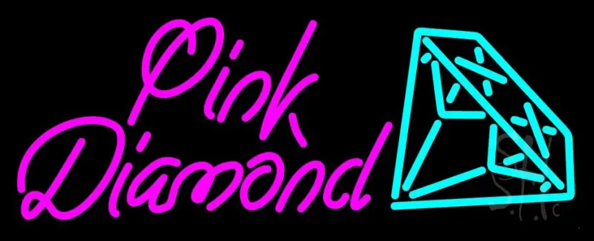 Pink Diamond Turquoise Logo Neon Sign