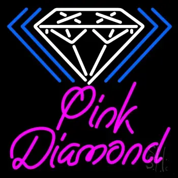 Pink Diamond White Logo Neon Sign