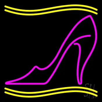 Pink High Heel With Line Neon Sign