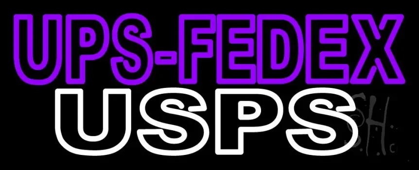 Purple Ups Fedex Usps Neon Sign